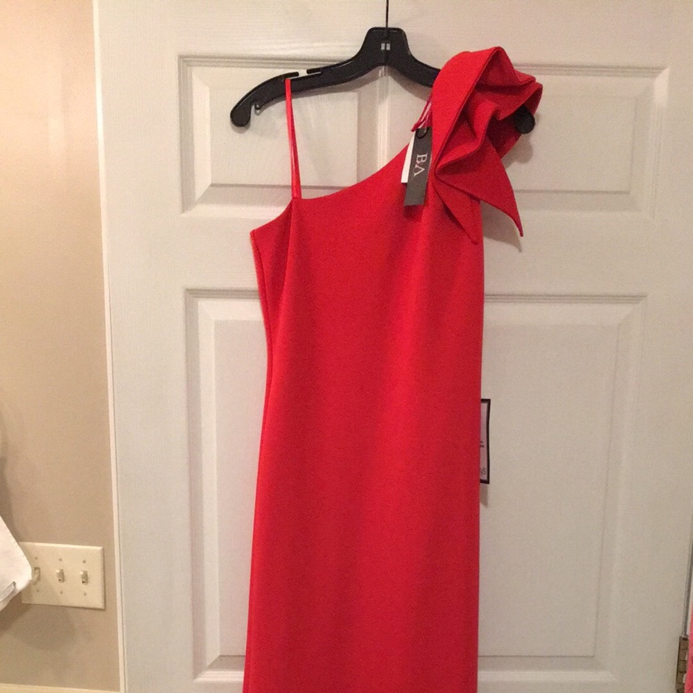 Red ball gown
